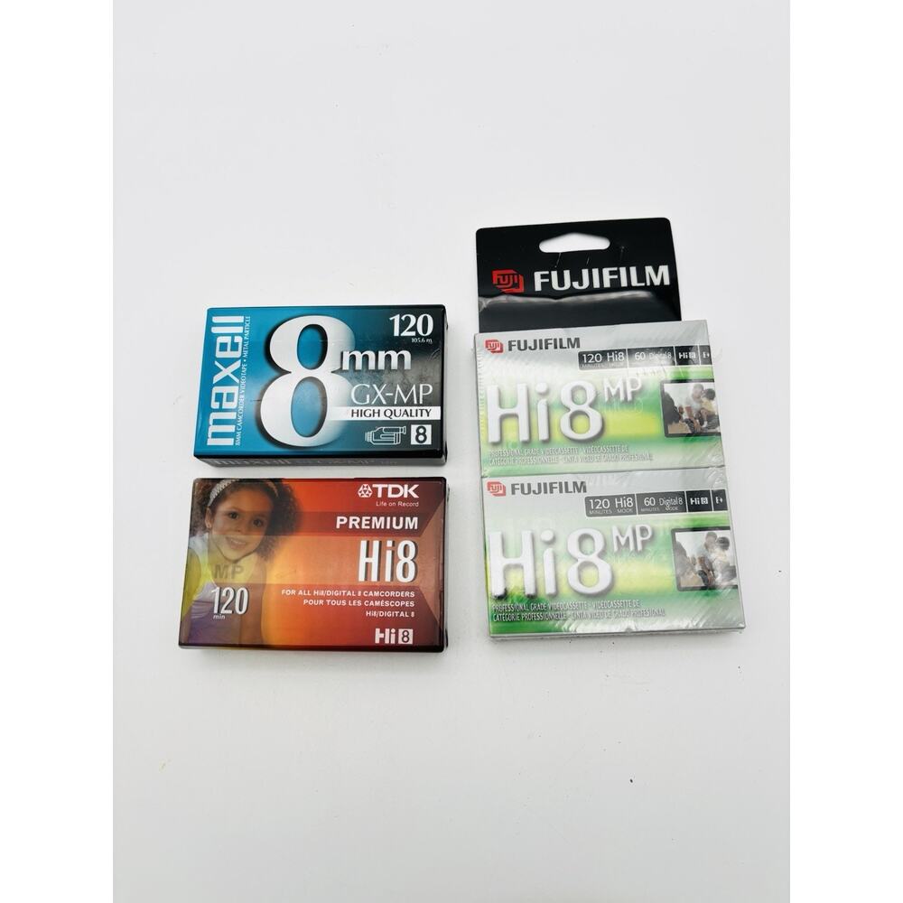 Lot Of 4 8mm / Hi8 Camcorder Cassettes Fujifilm / Maxell / TDK - New And Sealed